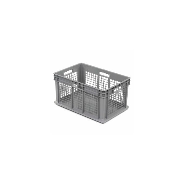 Mesh Straight Wall Storage Container, 23-3/4 in L x 15-3/4 in W x 12-1/4 in H, Gray, 3 PK